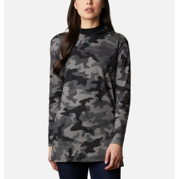 Columbia Ženske Majice S Kapuljačom - Lodge Hooded Tunic Crne Maskirne | NAFP-63187